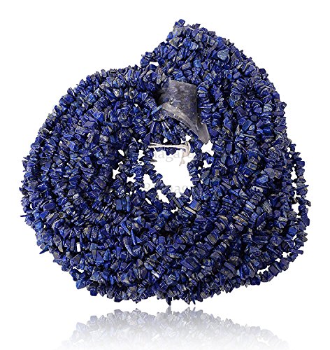 INDIA MADE B09717CNZV Lapislazuli-Edelstein-Nuggets, lose Perlen, Strang, 86,4 cm lang, Denimblau, Schmuckherstellung, Großhandelspreis von INDIA MADE