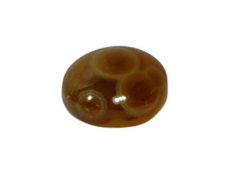 Natürlicher Nazar Malocchio tibetischer 4-Augen-Dzi-Perlen, Lumik-Halbedelstein, 18,5 Karat, B08SKBQFLD, Silber, Sapphir, künstlich von INDIA MADE