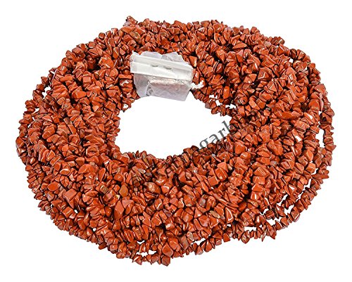 Roter Jaspis, lose Perlenstränge, 86 cm lang, 2 Stränge, rote Farbe, Schmuckherstellung, Großhandelspreis - B086VJW1D2 von INDIA MADE