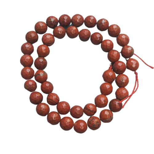 Roter Jaspis-Kristall – Stein/Perlen/Edelstein, 8 mm, facettierte runde lose Perlen in Schnur zur Herstellung von Halsketten/Schmuck/Armband/Mala (roter Jaspis)-B0BZV7Z6GP von INDIA MADE