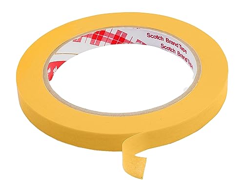 3M Scotch 244 Super Abdeckband klebeband Profi Malerband Malerkrepp Kreppband Polierband für scharfe Farbkanten UV-beständiginnen und außen Masking Tape (Gold, 10mmX30meter) von INDIAN STORE 24