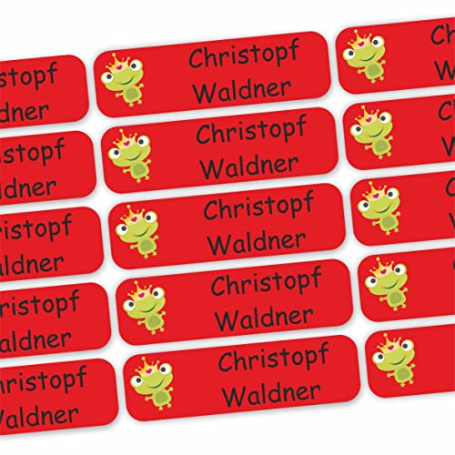 INDIGOS UG® 120 x Namensaufkleber Wäscheetiketten 35x10mm - Frosch - Bekleidung - Gegenstände - für Kinder, Schule und Kindergarten - Textilien Etiketten individuell personalisiert von INDIGOS UG