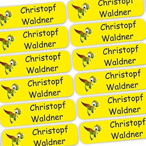 INDIGOS UG® 80 x Namensaufkleber Wäscheetiketten 35x10mm - Dinosaurier - Bekleidung - für Kinder, Schule und Kindergarten - Textilien Etiketten individuell personalisiert von INDIGOS UG