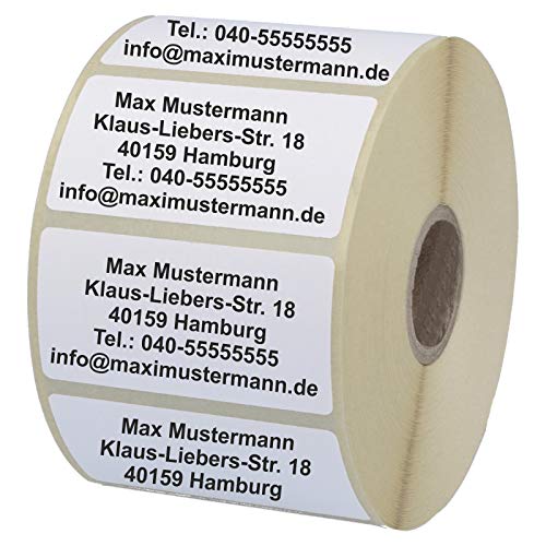 INDIGOS UG® - Etiketten - Adressetiketten - 57x32 mm - 500 Stück - weiß mit schwarz bedruckt - Haftpapier - Nummerierung Kennzeichnung Preisschild Haushaltsetiketten Aufkleber Küche Gewerbe Büro von INDIGOS UG