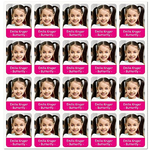 INDIGOS UG® Namensaufkleber - 45 Fotoaufkleber - 37x28 mm personalisierbar - Aufkleber für Kinder, Schule, KiTa, Kindergarten - Stifte, Hefte, Lineale, Tassen, Gläser - individueller Druck von INDIGOS UG