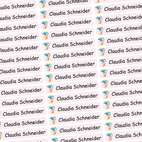Indigos UG Namensaufkleber Kinder Schule - 43x7mm - Etiketten selbstklebend - 002 - Meerjungfrau - 60 personalisierte Aufkleber für Kindergarten, Stifte Bücher Brotdose Federmappe, Lineale & Spielzeug von INDIGOS UG