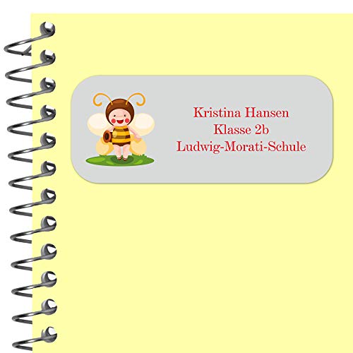 INDIGOS UG Adressaufkleber personalisiert - 56x23 mm - 052 - Biene - 99 Sticker selbstklebend - Namensaufkleber Kinder Schule - Etiketten, Briefe, Gegenstände, Ordner, Umschläge INDIGOS UG Adressaufkleber personalisiert - 56x23 mm - 052 - Biene - 99 Sticker selbstklebend - Namensaufkleber Kinder Schule - Etiketten, Briefe, Gegenstände, Ordner, Umschläge von INDIGOS UG