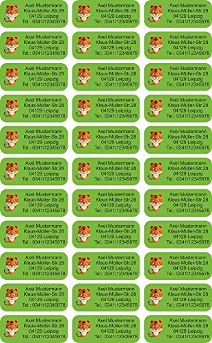 INDIGOS UG Adressaufkleber personalisiert - 56x23 mm - 090 - Tiger - 99 Sticker selbstklebend - Namensaufkleber Kinder Schule - Etiketten, Briefe, Gegenstände, Ordner, Umschläge INDIGOS UG Adressaufkleber personalisiert - 56x23 mm - 090 - Tiger - 99 Sticker selbstklebend - Namensaufkleber Kinder Schule - Etiketten, Briefe, Gegenstände, Ordner, Umschläge von INDIGOS UG