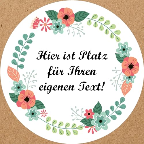 INDIGOS UG - Aufkleber Blumenmuster - bunt - Blumenranke - Wunschtext - 35 Stück - 40mm - individuell personalisiert - selbstklebende Etiketten Dekoration Verpackung von Geschenken INDIGOS UG - Aufkleber Blumenmuster - bunt - Blumenranke - Wunschtext - 35 Stück - 40mm - individuell personalisiert - selbstklebende Etiketten Dekoration Verpackung von Geschenken von INDIGOS UG