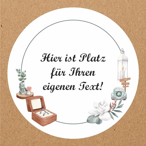 INDIGOS UG - Aufkleber Hochzeit - Hochzeit - Eheringe - Wunschtext - 35 Stück - 40mm - individuell personalisiert - selbstklebende Etiketten Dekoration und Verpackung für Hochzeitsgeschenke INDIGOS UG - Aufkleber Hochzeit - Hochzeit - Eheringe - Wunschtext - 35 Stück - 40mm - individuell personalisiert - selbstklebende Etiketten Dekoration und Verpackung für Hochzeitsgeschenke von INDIGOS UG