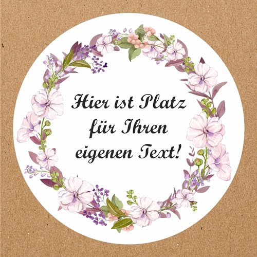INDIGOS UG - Aufkleber Hochzeit - rosa Blumenkranz - Wunschtext - 35 Stück - 40mm - individuell personalisiert - selbstklebende Etiketten Dekoration und Verpackung für Hochzeitsgeschenke INDIGOS UG - Aufkleber Hochzeit - rosa Blumenkranz - Wunschtext - 35 Stück - 40mm - individuell personalisiert - selbstklebende Etiketten Dekoration und Verpackung für Hochzeitsgeschenke von INDIGOS UG