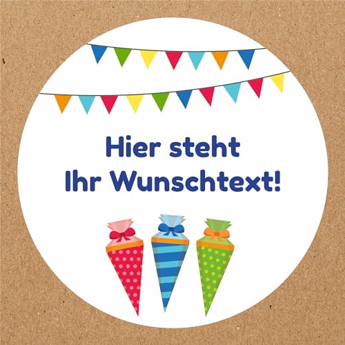 INDIGOS UG - Aufkleber Schulanfang - Schultüten bunt - 35 Stück - 40mm - individuell personalisiert - selbstklebende Etiketten - Einschulung - Dekoration und Verpackung für den Schulanfang INDIGOS UG - Aufkleber Schulanfang - Schultüten bunt - 35 Stück - 40mm - individuell personalisiert - selbstklebende Etiketten - Einschulung - Dekoration und Verpackung für den Schulanfang von INDIGOS UG