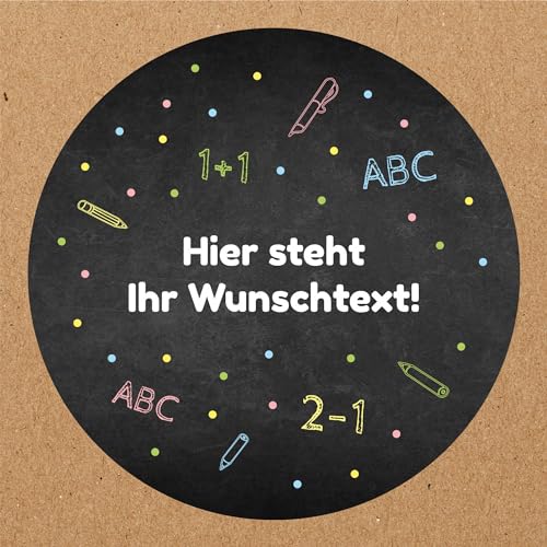 INDIGOS UG - Aufkleber Schulanfang - Tafel - 35 Stück - 40mm - individuell personalisiert - selbstklebende Etiketten - Einschulung - Dekoration und Verpackung für den Schulanfang INDIGOS UG - Aufkleber Schulanfang - Tafel - 35 Stück - 40mm - individuell personalisiert - selbstklebende Etiketten - Einschulung - Dekoration und Verpackung für den Schulanfang von INDIGOS UG