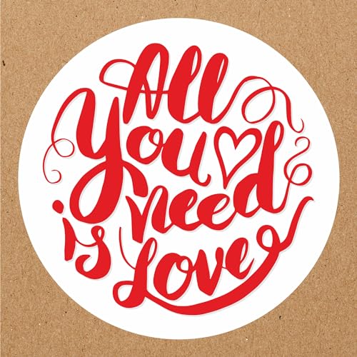 INDIGOS UG - Aufkleber Valentinstag - All you need is Love - 35 Stück - 40mm - selbstklebende Etiketten - Dekoration und Verpackung für Valentinstagsgeschenke von INDIGOS UG