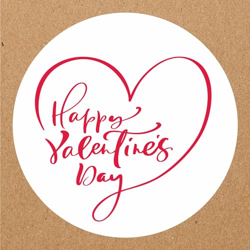 INDIGOS UG - Aufkleber Valentinstag - Happy Valentines Day - Rotes Herz - 35 Stück - 40mm - selbstklebende Etiketten - Dekoration und Verpackung für Valentinstagsgeschenke von INDIGOS UG