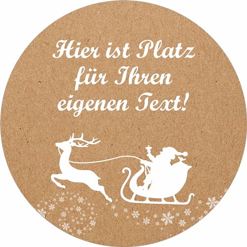 INDIGOS UG - Aufkleber selbst gestalten Weihnachten - Frohe Weihnachten - Wunschtext - 35 Stück - 40mm - personalisierte Geschenke - selbstklebende Folie - Etiketten selbstklebend Kraftpapieroptik INDIGOS UG - Aufkleber selbst gestalten Weihnachten - Frohe Weihnachten - Wunschtext - 35 Stück - 40mm - personalisierte Geschenke - selbstklebende Folie - Etiketten selbstklebend Kraftpapieroptik von INDIGOS UG