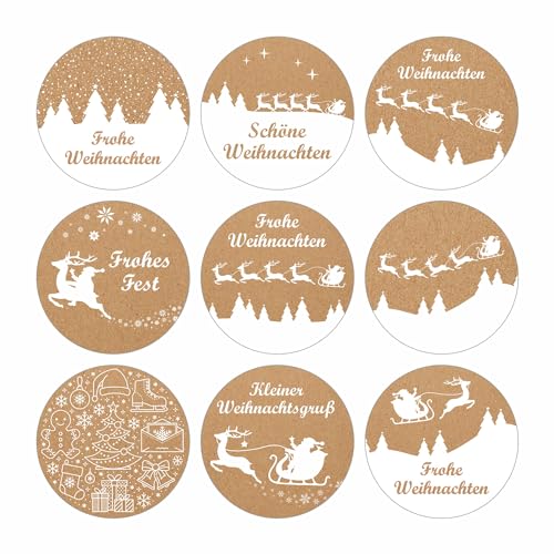 INDIGOS UG - Aufkleber Weihnachten - Mix-Set 1-54 Stück - 30mm - selbstklebende Weihnachtsetiketten mit Kraftpapieroptik Dekoration für Weihnachtsgeschenke & Adventskalender INDIGOS UG - Aufkleber Weihnachten - Mix-Set 1-54 Stück - 30mm - selbstklebende Weihnachtsetiketten mit Kraftpapieroptik Dekoration für Weihnachtsgeschenke & Adventskalender von INDIGOS UG