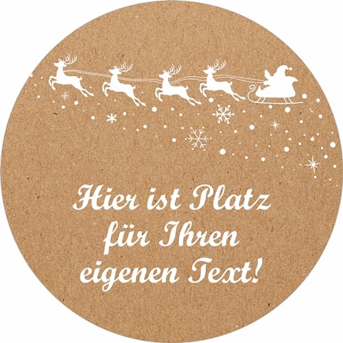 INDIGOS UG - Aufkleber selbst gestalten Weihnachten - Schnee - Wunschtext - 35 Stück - 40mm - personalisierte Geschenke - selbstklebende Folie - Etiketten selbstklebend Kraftpapieroptik Deko für INDIGOS UG - Aufkleber selbst gestalten Weihnachten - Schnee - Wunschtext - 35 Stück - 40mm - personalisierte Geschenke - selbstklebende Folie - Etiketten selbstklebend Kraftpapieroptik Deko für von INDIGOS UG