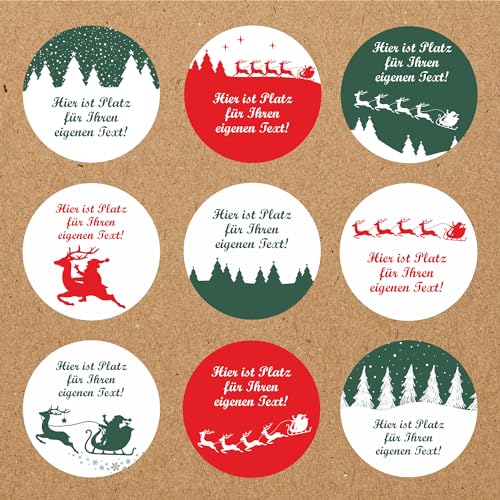 INDIGOS UG - Aufkleber Weihnachten Set 2 rot - grün - Wunschtext - 35 Stück - 40mm - personalisierte Geschenke - selbstklebende Folie - Etiketten selbstklebend - Dekoration Verpackung von INDIGOS UG - Aufkleber Weihnachten Set 2 rot - grün - Wunschtext - 35 Stück - 40mm - personalisierte Geschenke - selbstklebende Folie - Etiketten selbstklebend - Dekoration Verpackung von von INDIGOS UG
