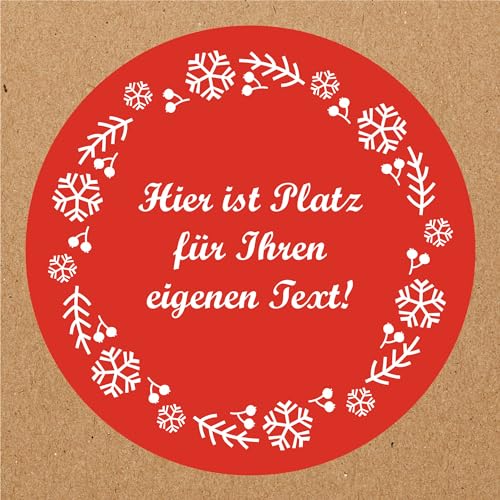 INDIGOS UG - Aufkleber Weihnachten - rot - Schnee - Wunschtext - 35 Stück - 40mm - personalisierte Geschenke - selbstklebende Folie - Etiketten selbstklebend - Dekoration Verpackung von INDIGOS UG - Aufkleber Weihnachten - rot - Schnee - Wunschtext - 35 Stück - 40mm - personalisierte Geschenke - selbstklebende Folie - Etiketten selbstklebend - Dekoration Verpackung von von INDIGOS UG