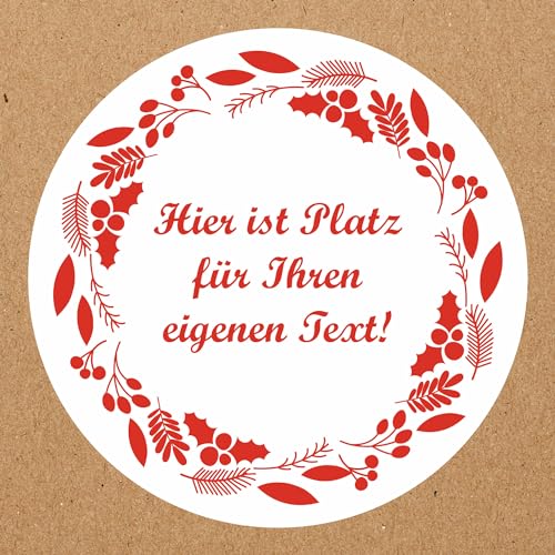 INDIGOS UG - Aufkleber Weihnachten - weiß - Laubblätter - Wunschtext - 35 Stück - 40mm - personalisierte Geschenke - selbstklebende Folie - Etiketten selbstklebend - Dekoration Verpackung von INDIGOS UG - Aufkleber Weihnachten - weiß - Laubblätter - Wunschtext - 35 Stück - 40mm - personalisierte Geschenke - selbstklebende Folie - Etiketten selbstklebend - Dekoration Verpackung von von INDIGOS UG