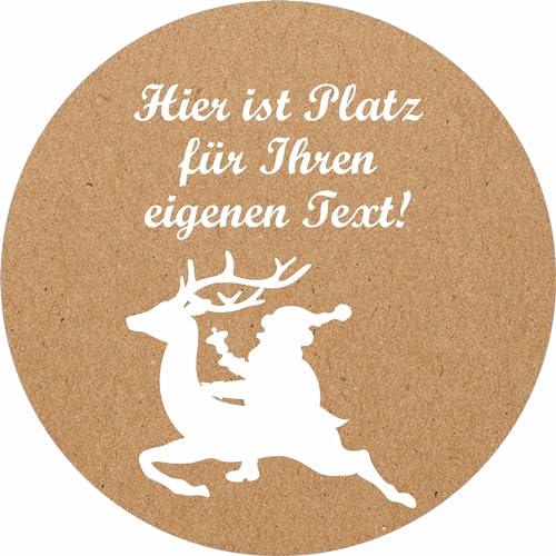 INDIGOS UG - Aufkleber selbst gestalten Weihnachten - Rentier - Wunschtext - 35 Stück - 40mm - personalisierte Geschenke - selbstklebende Folie - Etiketten selbstklebend Kraftpapieroptik Deko für INDIGOS UG - Aufkleber selbst gestalten Weihnachten - Rentier - Wunschtext - 35 Stück - 40mm - personalisierte Geschenke - selbstklebende Folie - Etiketten selbstklebend Kraftpapieroptik Deko für von INDIGOS UG