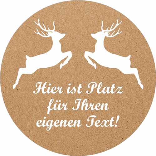 INDIGOS UG - Aufkleber selbst gestalten Weihnachten - Rentiere - Wunschtext - 35 Stück - 40mm - personalisierte Geschenke - selbstklebende Folie - Etiketten selbstklebend Kraftpapieroptik Deko für INDIGOS UG - Aufkleber selbst gestalten Weihnachten - Rentiere - Wunschtext - 35 Stück - 40mm - personalisierte Geschenke - selbstklebende Folie - Etiketten selbstklebend Kraftpapieroptik Deko für von INDIGOS UG