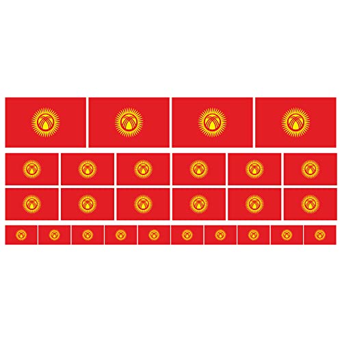INDIGOS UG - Mini Aufkleber Set - Pack glatt - 4x 51x31mm+ 12x 33x20mm + 10x 20x12mm - Kirgisistan - Flagge - Banner - Standarte fürs Auto, Büro, zu Hause und die Schule - Set of 26 - für Auto INDIGOS UG - Mini Aufkleber Set - Pack glatt - 4x 51x31mm+ 12x 33x20mm + 10x 20x12mm - Kirgisistan - Flagge - Banner - Standarte fürs Auto, Büro, zu Hause und die Schule - Set of 26 - für Auto von INDIGOS UG