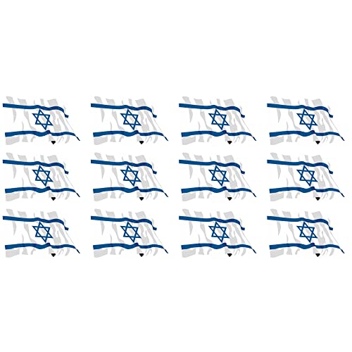INDIGOS UG - Mini Aufkleber Set - Pack wehend - 50x31mm - selbstklebender Sticker - Fahne - Israel - Flagge - Banner - Standarte fürs Auto, Büro, zu Hause und die Schule - 12 Stück - für Auto INDIGOS UG - Mini Aufkleber Set - Pack wehend - 50x31mm - selbstklebender Sticker - Fahne - Israel - Flagge - Banner - Standarte fürs Auto, Büro, zu Hause und die Schule - 12 Stück - für Auto von INDIGOS UG