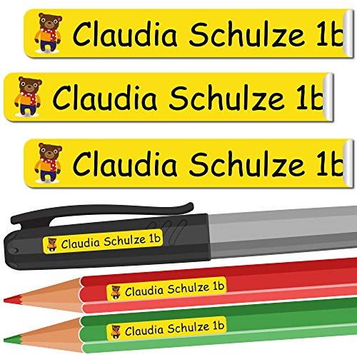 INDIGOS UG - Namensaufkleber Kinder Schule - 49x7 mm - personalisierbar - 026 - Teddybär Teddy - 88 Sticker - Namensschilder personalisiert - Aufkleber selbst gestalten - Stifte, KITA, Federmappe INDIGOS UG - Namensaufkleber Kinder Schule - 49x7 mm - personalisierbar - 026 - Teddybär Teddy - 88 Sticker - Namensschilder personalisiert - Aufkleber selbst gestalten - Stifte, KITA, Federmappe von INDIGOS UG