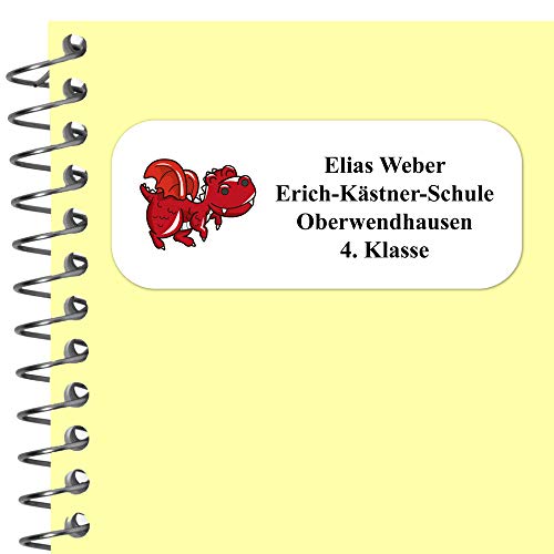 INDIGOS UG Namensaufkleber Kinder Schule - 56x23 mm - Adressetiketten selbstklebend - 091 - Drache - 99 Sticker Adressaufkleber personalisiert - Ordner, Bücher, Hefte, Briefumschläge INDIGOS UG Namensaufkleber Kinder Schule - 56x23 mm - Adressetiketten selbstklebend - 091 - Drache - 99 Sticker Adressaufkleber personalisiert - Ordner, Bücher, Hefte, Briefumschläge von INDIGOS UG