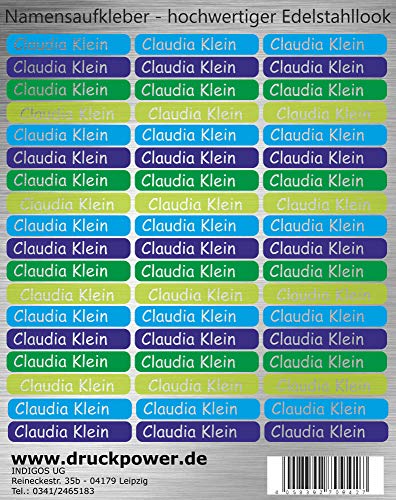 INDIGOS UG - Namensaufkleber Kinder Schule - Edelstahllook - 60x10mm 54 Sticker - Kindergarten - Stifte, Federmappe, Lineale - Aufkleber selbst gestalten Wunschtext - personalisierte Sticker INDIGOS UG - Namensaufkleber Kinder Schule - Edelstahllook - 60x10mm 54 Sticker - Kindergarten - Stifte, Federmappe, Lineale - Aufkleber selbst gestalten Wunschtext - personalisierte Sticker von INDIGOS UG