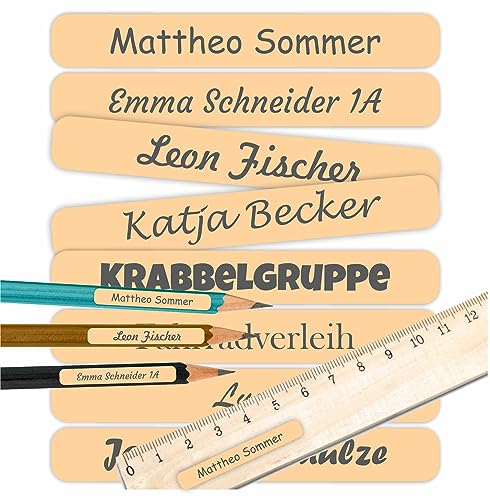 INDIGOS UG - Namensaufkleber Kinder Schule sand - 60 Sticker - 5 x 1,5cm - Namensschilder personalisiert für KITA, Kindergarten - Aufkleber selbst gestalten - Stifte, Hefte, Federmappe INDIGOS UG - Namensaufkleber Kinder Schule sand - 60 Sticker - 5 x 1,5cm - Namensschilder personalisiert für KITA, Kindergarten - Aufkleber selbst gestalten - Stifte, Hefte, Federmappe von INDIGOS UG