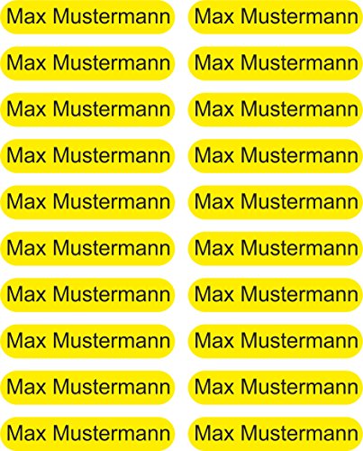 INDIGOS UG - Namensschilder für Kleidung zum aufbügeln mit Bügeleisen - 51x7 mm - 100 Sticker - gelb - personalisiert - Bügeletiketten für Kinder, Schule, Kita - Textilien selbst gestalten INDIGOS UG - Namensschilder für Kleidung zum aufbügeln mit Bügeleisen - 51x7 mm - 100 Sticker - gelb - personalisiert - Bügeletiketten für Kinder, Schule, Kita - Textilien selbst gestalten von INDIGOS UG