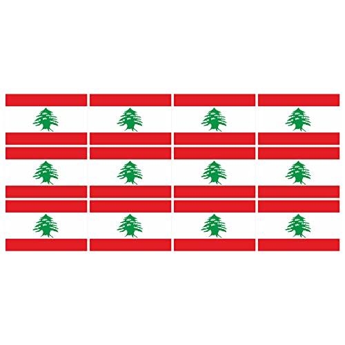 Indigos UG Libanon Aufkleber Fahne - glatt - Miniflaggen - 12 Stück - 50x31mm - selbstklebende Folie - Mini Sticker - Minifahnen - Flagge für Auto, Laptop, Modellbau Indigos UG Libanon Aufkleber Fahne - glatt - Miniflaggen - 12 Stück - 50x31mm - selbstklebende Folie - Mini Sticker - Minifahnen - Flagge für Auto, Laptop, Modellbau von INDIGOS UG