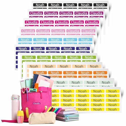 Indigos UG - Mini Namensaufkleber Kinder Schule 21x5 mm - 224 Stück - bunt und wasserfest - personalisierbare Etiketten für Kinder und Erwachsene - Büro, Kita, Werkstatt, Alltag, Wäscheetiketten Indigos UG - Mini Namensaufkleber Kinder Schule 21x5 mm - 224 Stück - bunt und wasserfest - personalisierbare Etiketten für Kinder und Erwachsene - Büro, Kita, Werkstatt, Alltag, Wäscheetiketten von INDIGOS UG