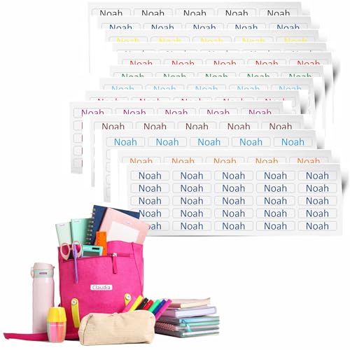 Indigos UG - Mini Namensaufkleber Kinder Schule 21x5 mm - 56 Stück - weiß und wasserfest - personalisierbare Etiketten für Kinder und Erwachsene - Büro, Kita, Werkstatt, Alltag, Wäscheetiketten von INDIGOS UG
