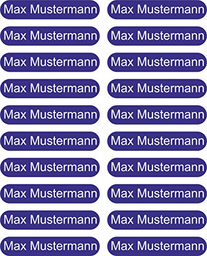 Indigos UG - Namensschilder für Kleidung zum aufbügeln mit Bügeleisen - 36x7mm - 100 Stück - Namensaufkleber Kinder Kleidung - für T-Shirt, Sportbekleidung - Aufkleber selbst gestalten - blau Indigos UG - Namensschilder für Kleidung zum aufbügeln mit Bügeleisen - 36x7mm - 100 Stück - Namensaufkleber Kinder Kleidung - für T-Shirt, Sportbekleidung - Aufkleber selbst gestalten - blau von INDIGOS UG
