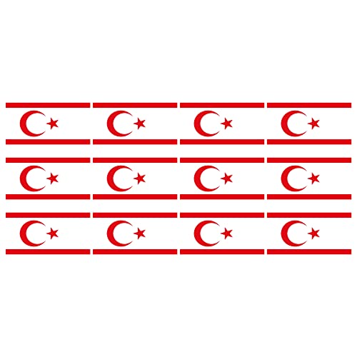 INDIGOS UG - Mini Aufkleber Set - Pack glatt - 50x31mm - selbstklebender Sticker - Nordzypern - Flagge - Banner - Standarte fürs Auto, Büro, zu Hause und die Schule - 12 Stück - für Auto, Laptop INDIGOS UG - Mini Aufkleber Set - Pack glatt - 50x31mm - selbstklebender Sticker - Nordzypern - Flagge - Banner - Standarte fürs Auto, Büro, zu Hause und die Schule - 12 Stück - für Auto, Laptop von INDIGOS UG