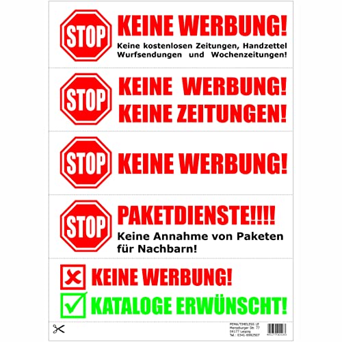 Keine Werbung! 1x 105x35mmBriefkastenaufkleber Aufkleber weiß - Keine kostenlosen Zeitungen, Handzettel, Wurfsendungen und Wochenzeitungen! Für den Briefkasten - Zeitungsrolle Keine Werbung! 1x 105x35mmBriefkastenaufkleber Aufkleber weiß - Keine kostenlosen Zeitungen, Handzettel, Wurfsendungen und Wochenzeitungen! Für den Briefkasten - Zeitungsrolle von INDIGOS UG