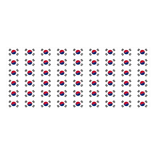 Mini Aufkleber Set - Pack glatt - 20x12mm - selbstklebender Sticker - Südkorea - Flagge - Banner - Standarte fürs Auto, Büro, zu Hause und die Schule - 54 Stück von INDIGOS UG
