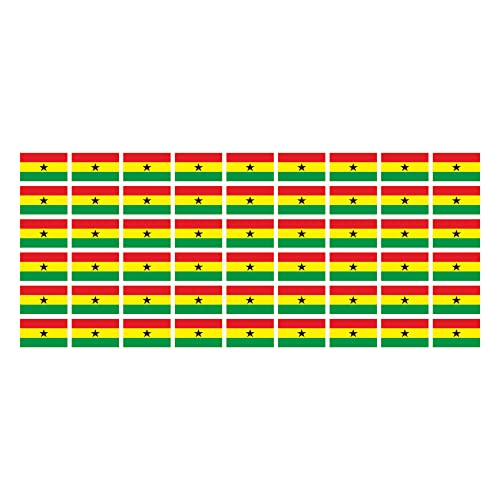 INDIGOS UG - Mini Aufkleber Set - Pack glatt - 20x12mm - selbstklebender Sticker - Fahne - Ghana - Flagge - Banner - Standarte fürs Auto, Büro, zu Hause und die Schule - 54 Stück - für Auto, Laptop INDIGOS UG - Mini Aufkleber Set - Pack glatt - 20x12mm - selbstklebender Sticker - Fahne - Ghana - Flagge - Banner - Standarte fürs Auto, Büro, zu Hause und die Schule - 54 Stück - für Auto, Laptop von INDIGOS UG