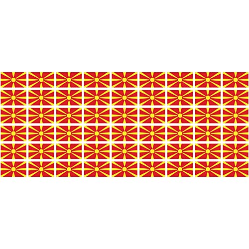 Indigos UG Mazedonien Aufkleber Fahne - glatt - Miniflaggen - 54 Stück - 20x12mm - selbstklebende Folie - Mini Sticker - Minifahnen - Flagge für Auto, Laptop, Modellbau von INDIGOS UG