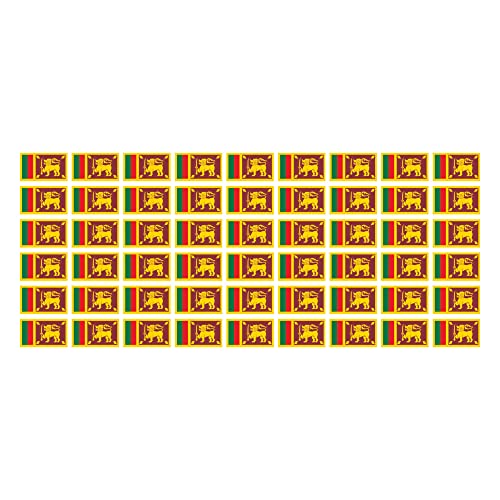 Mini Aufkleber Set - Pack glatt - 20x12mm - selbstklebender Sticker - Sri Lanka - Flagge - Banner - Standarte fürs Auto, Büro, zu Hause und die Schule - 54 Stück von INDIGOS UG