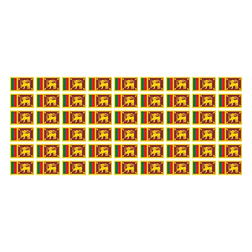 Indigos UG Sri Lanka Aufkleber Fahne - glatt - Miniflaggen - 54 Stück - 20x12mm - selbstklebende Folie - Mini Sticker - Minifahnen - Flagge für Auto, Laptop, Modellbau von INDIGOS UG