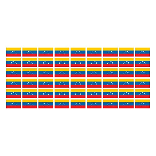 Mini Aufkleber Set - Pack glatt - 20x12mm - selbstklebender Sticker - Venezuela - Flagge - Banner - Standarte fürs Auto, Büro, zu Hause und die Schule - 54 Stück von INDIGOS UG