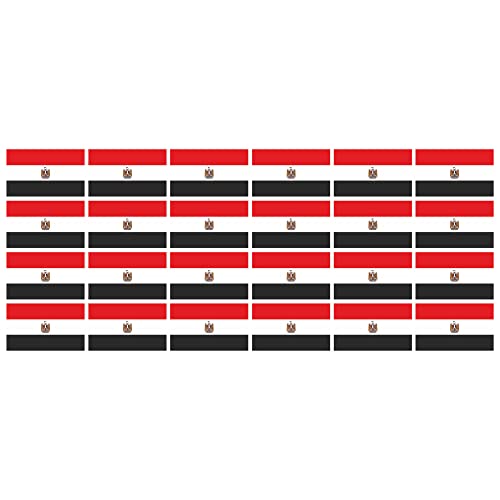 INDIGOS UG - Mini Aufkleber Set - Pack glatt - 33x20mm - selbstklebender Sticker - Fahne - Ägypten - Flagge - Banner - Standarte fürs Auto, Büro, zu Hause und die Schule - 24 Stück - für Auto von INDIGOS UG