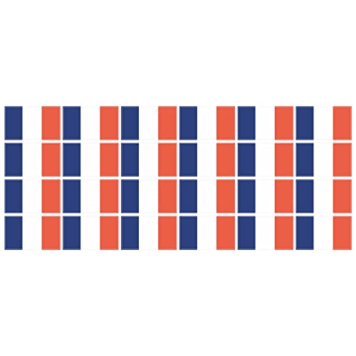 INDIGOS UG - Mini Aufkleber Set - Pack glatt - 33x20mm - selbstklebender Sticker - Fahne - Frankreich - Flagge - Banner - Standarte fürs Auto, Büro, zu Hause und die Schule - 24 Stück - für Auto von INDIGOS UG