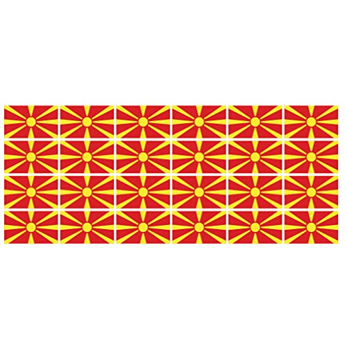INDIGOS UG - Mini Aufkleber Set - Pack glatt - 33x20mm - selbstklebender Sticker - Mazedonien - Flagge - Banner - Standarte fürs Auto, Büro, zu Hause und die Schule - 24 Stück - für Auto, Laptop von INDIGOS UG