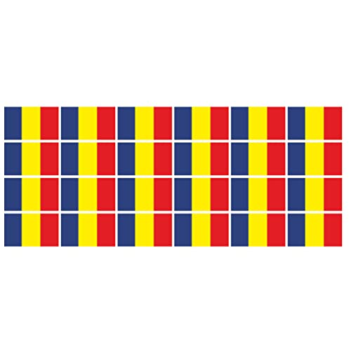 INDIGOS UG - Mini Aufkleber Set - Pack glatt - 33x20mm - selbstklebender Sticker - Rumänien - Flagge - Banner - Standarte fürs Auto, Büro, zu Hause und die Schule - 24 Stück - für Auto, Laptop INDIGOS UG - Mini Aufkleber Set - Pack glatt - 33x20mm - selbstklebender Sticker - Rumänien - Flagge - Banner - Standarte fürs Auto, Büro, zu Hause und die Schule - 24 Stück - für Auto, Laptop von INDIGOS UG
